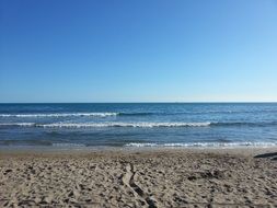 Mediterranean sandy beach near the sea