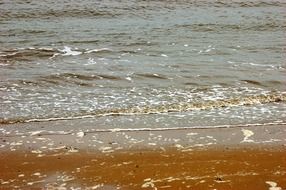 Waves on the beach of the North Sea