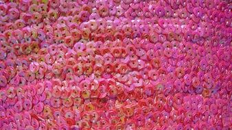 pink fabric with sequins