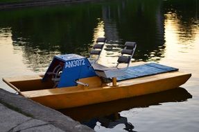 marina boat on a river beach