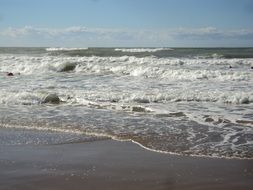 waves of sea water on the shore