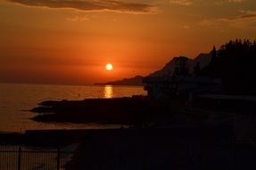 Sunset on the sea in Crimea