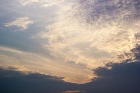 Landscape of colorful sky with light at the sunset time