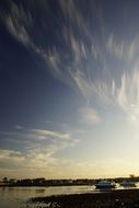 Evening beach cloud sky view