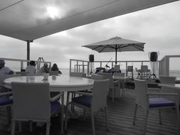 gloomy weather cafe on the beach