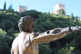 hand pointing statue