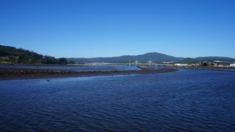 landscape of the rias galicia at the sunlight