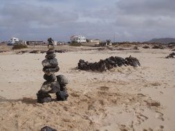 stone tower on the beach