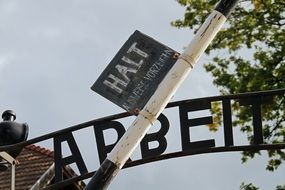 entrance to the camp in auschwitz