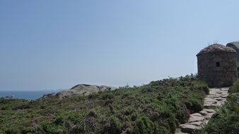 Stone cabins on a hill