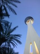 bottom view of the white tower in las vegas