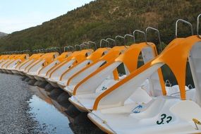 many water bikes near the coast in france