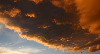 clouds in the fiery sunset colors