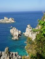 sea rock coast corfu