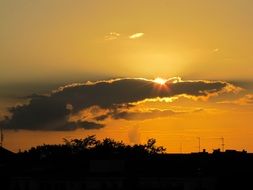 romantic orange sunset sun abendstimmung sky