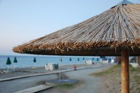 beach straw umbrella beach greece