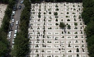 Unusual white behesht e reza cemetery mashhad