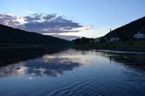 reflections of silhouettes at dusk