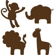 Jungle Animal Silhouette Clip Art