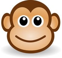face of a cute monkey as a graphic illustration
