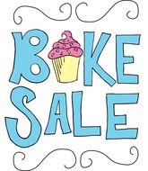 Bake Sale text drawing