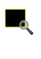 drawn black board and magnifier