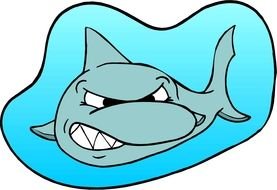 Cartoon blue Shark drawing