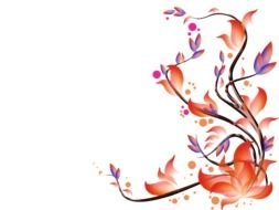 ornament with red leaves as a graphic illustration