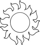 Sun Clip Art Black And White