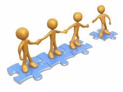Team Work gold drawing