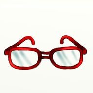 women's glasses with a red frame