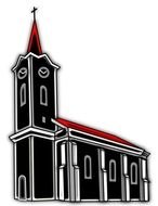 Clipart of red and black church