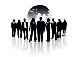 Clip art of global businessmen silhouettes