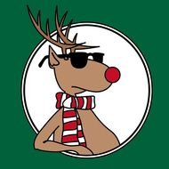 Ä°llustration of cartoon Christmas deer