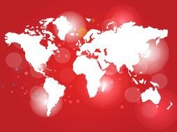 clipart of the red world map