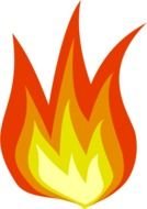 drawn three-color flame on a white background
