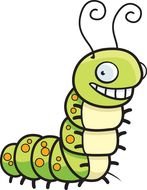 cartoon polka dot orange caterpillar