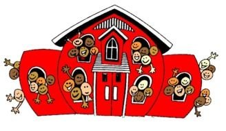 drawing of a fun school