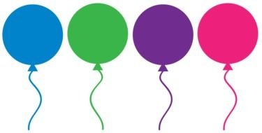 colored festive balloons on a white background