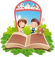 Cartoon Reading Book drawing