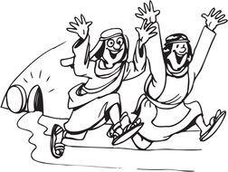 Jesus risen, Easter Coloring Page