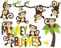 Hanging Monkey Clip Art