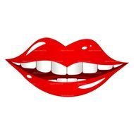 white teeth between red lips as a picture for clipart