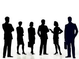 illustration of the of the business people silhouettes