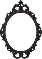 black oval vintage frame on a white background