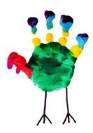Clip art of colored handprint