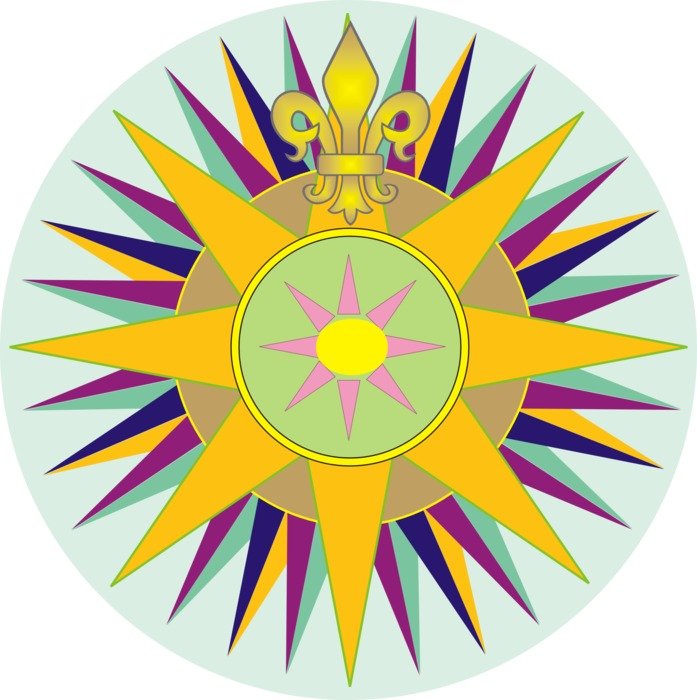 clipart of colorful compass with arrows