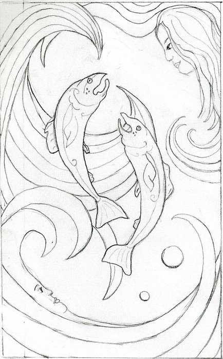 water fish drawning