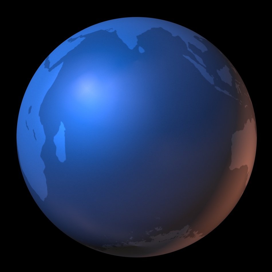 Indian Ocean on the globe clipart