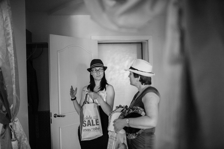 women are preparing for the holiday in black and white background